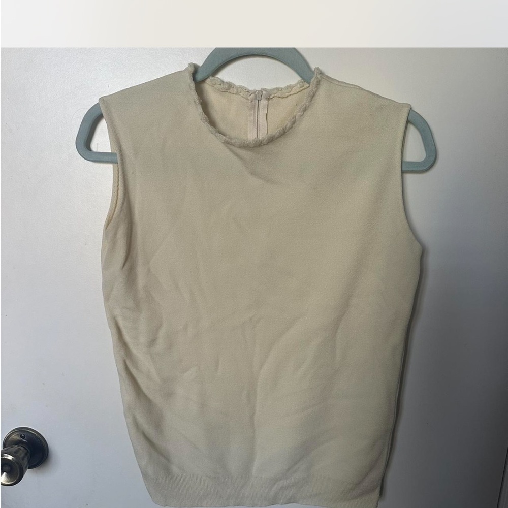Elegant Cream Sleeveless Top